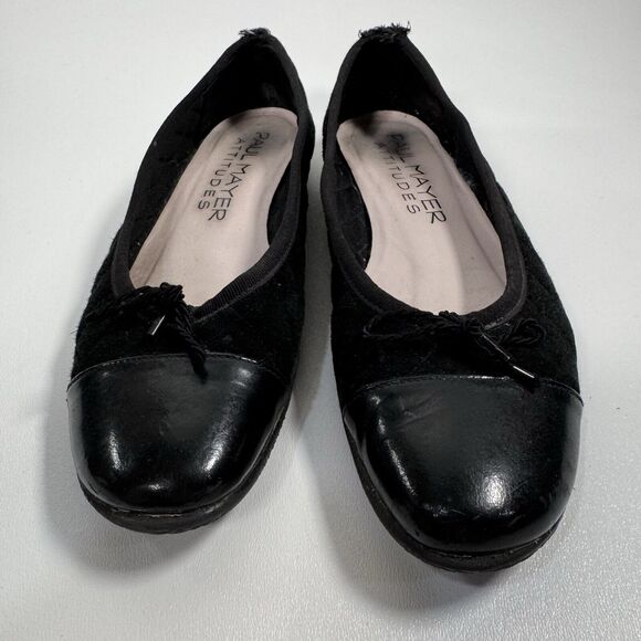 Paul Mayer Attitudes Black Quilted Suede Ballet Flats Women’s Size 5.5 - Chic! - Picture 3 of 8